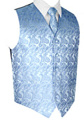 Cornflower Tuxedo Vest Set with Tie & Pocket Square