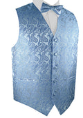 Cornflower Tuxedo Vest Set with Bow-Tie & Pocket Square