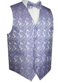 Lavender Paisley Tuxedo Vest Set with Bow-Tie & Pocket Square