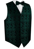 Hunter Green Tuxedo Vest Set with Bow-Tie & Pocket Square