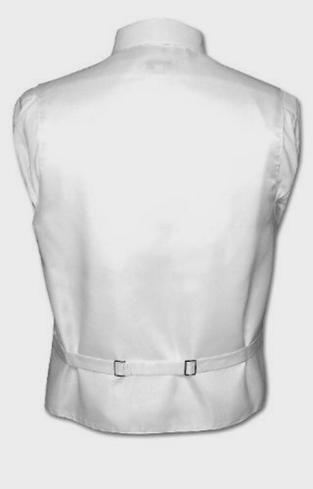 White Paisley Tuxedo Vest Set with Bow-Tie & Pocket Square